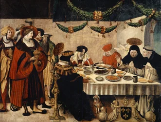 Den helige Thomas av Aquino vid kung Ludvig den heliges bord, 1516-18